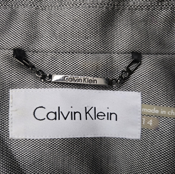 Calvin Klein Silver Metallic Blazer. Size 14. - Picture 3 of 6